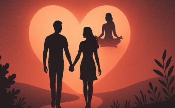 Coppia che cammina mano nella mano verso un orizzonte simbolico: un’immagine di rinascita emotiva e intimità