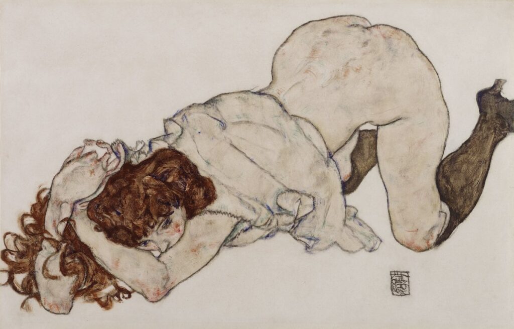 Egon Schiele, Kneeling Girl, Resting on Both Elbows, 1917 © Leopold Museum, Vienna